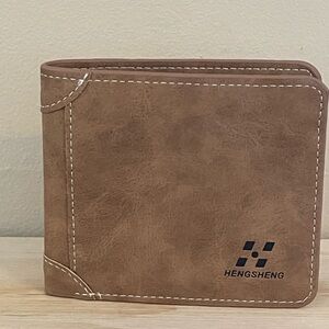 Men’s Brown Suede-Look Wallet | Classic Bifold